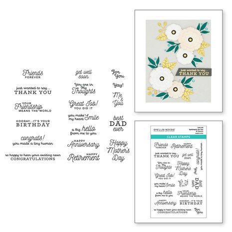 Spellbinders Sentiments for You Clear Stamp (STP-079) (OUTLET) Spellbinders Sentiments for You Clear Stamp (STP-079) (OUTLET)