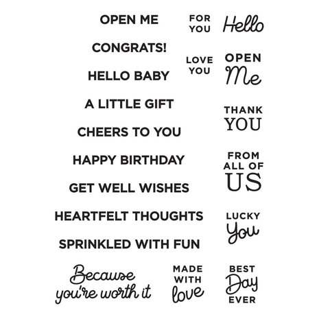Spellbinders Let's Celebrate Sentiments Clear Stamp (STP-102) (OUTLET)