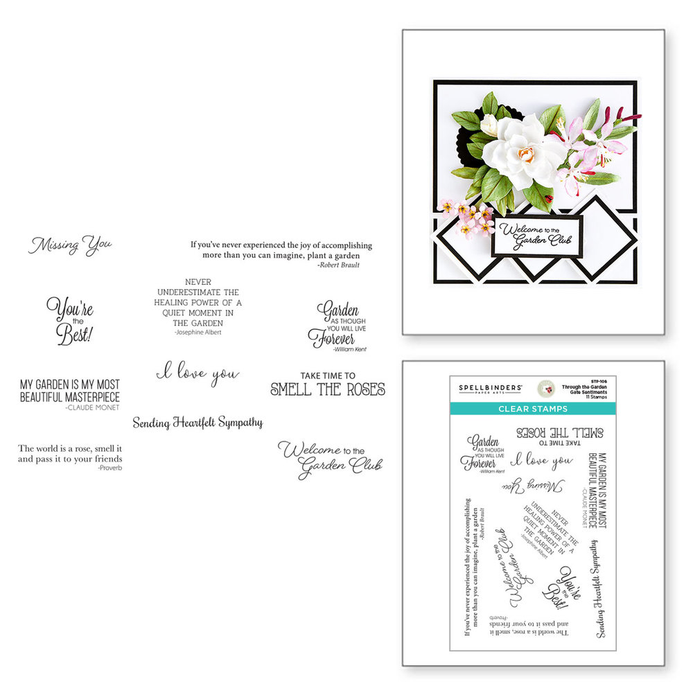 Spellbinders Through the Garden Gate Sentiments Clear Stamp (STP-108) (OUTLET) Spellbinders Through the Garden Gate Sentiments Clear Stamp (STP-108) (OUTLET)