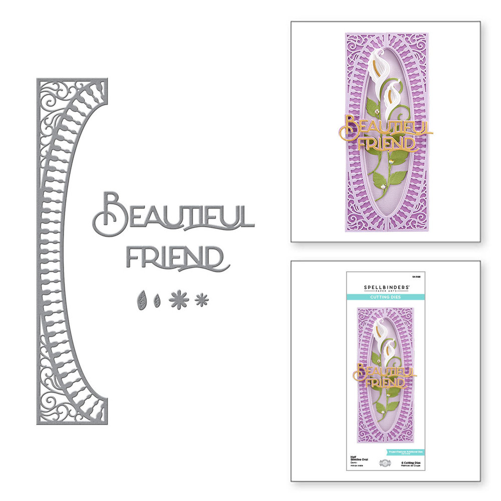 Spellbinders Half Slimline Oval Etched Dies (S4-1198) (OUTLET)