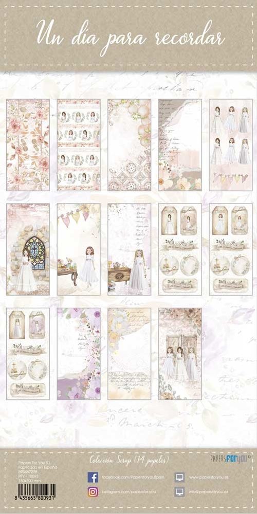 Papers For You Un Día Para Recordar Niña Slim Scrap Paper Pack (14pcs) (PFY-10093) (DISCONTINUED) Papers For You Un Día Para Recordar Niña Slim Scrap Paper Pack (14pcs) (PFY-10093) (DISCONTINUED)