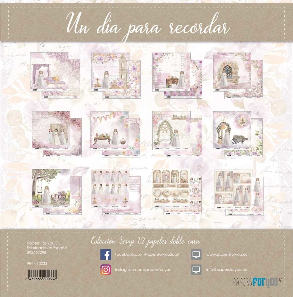 Papers For You Un Día Para Recordar Niña Rubia Scrap Paper Pack (12pcs) (PFY-10033) (DISCONTINUED) Papers For You Un Día Para Recordar Niña Rubia Scrap Paper Pack (12pcs) (PFY-10033) (DISCONTINUED)
