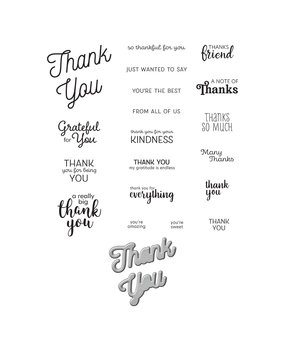 Spellbinders Many Thanks Clear Stamp & Die Set (SDS-171) (OUTLET)