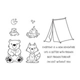 Spellbinders Campfire Critters Clear Stamp (STP-077) (OUTLET)