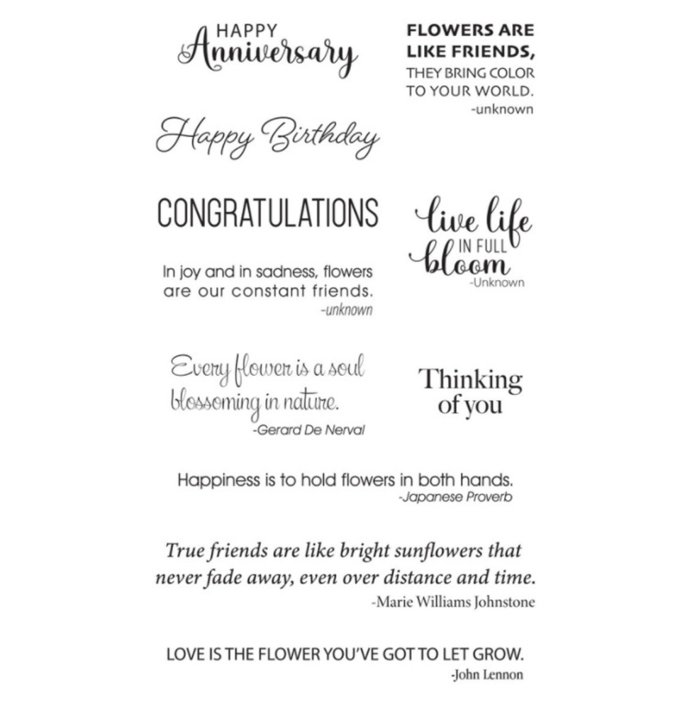 Spellbinders Garden Favorites Sentiments Clear Stamp (STP-088) (OUTLET)
