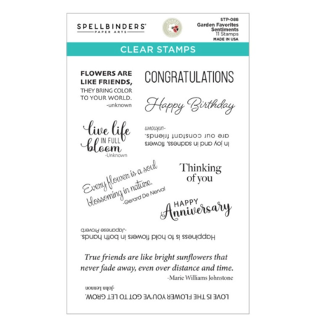 Spellbinders Garden Favorites Sentiments Clear Stamp (STP-088) (OUTLET)