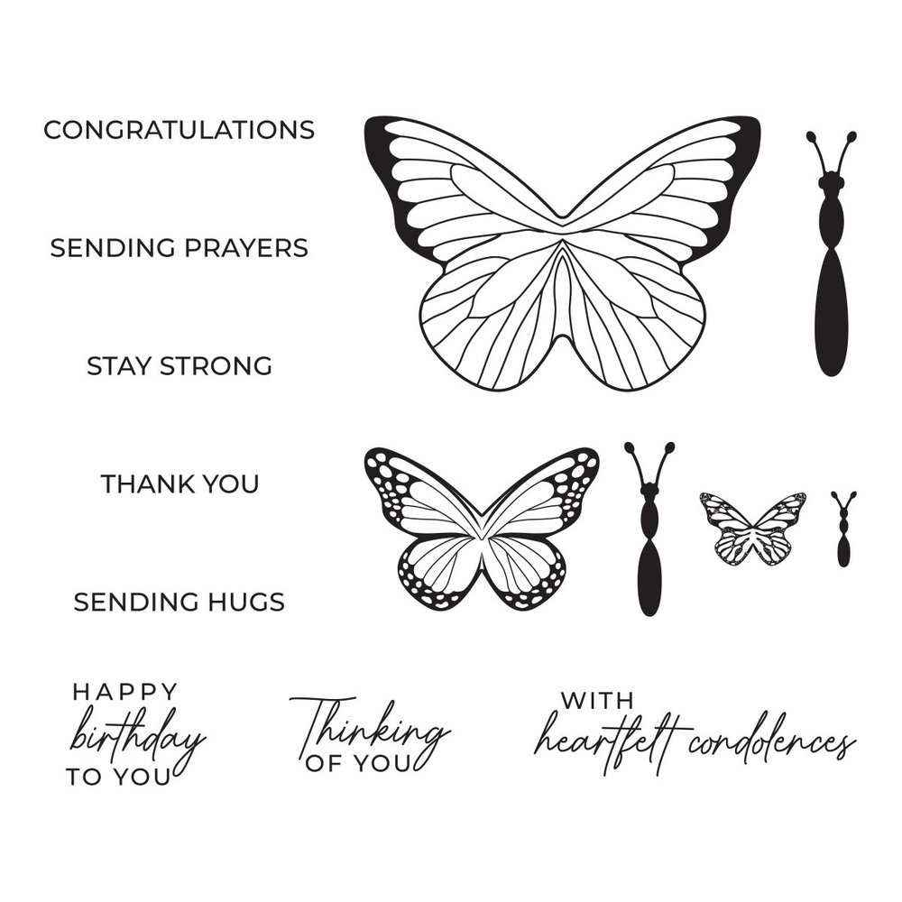 Spellbinders Butterfly Sentiments Clear Stamp (STP-081) (OUTLET) Spellbinders Butterfly Sentiments Clear Stamp (STP-081) (OUTLET)