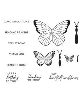 Spellbinders Butterfly Sentiments Clear Stamp (STP-081) (OUTLET) Spellbinders Butterfly Sentiments Clear Stamp (STP-081) (OUTLET)