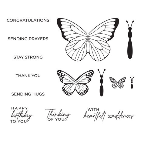 Spellbinders Butterfly Sentiments Clear Stamp (STP-081) (OUTLET) Spellbinders Butterfly Sentiments Clear Stamp (STP-081) (OUTLET)