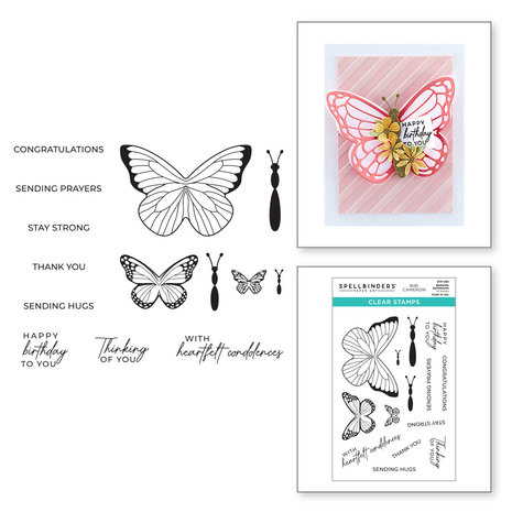 Spellbinders Butterfly Sentiments Clear Stamp (STP-081) (OUTLET) Spellbinders Butterfly Sentiments Clear Stamp (STP-081) (OUTLET)