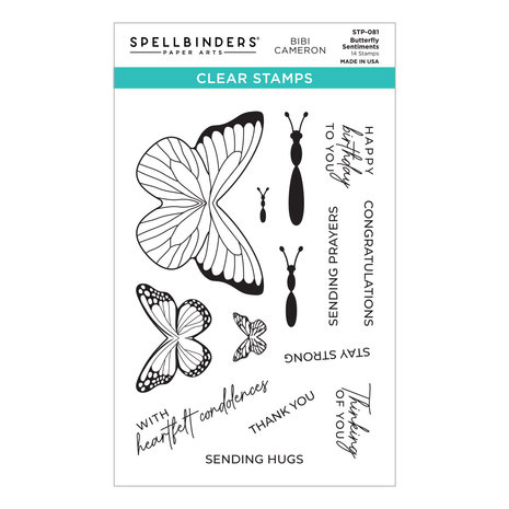 Spellbinders Butterfly Sentiments Clear Stamp (STP-081) (OUTLET) Spellbinders Butterfly Sentiments Clear Stamp (STP-081) (OUTLET)