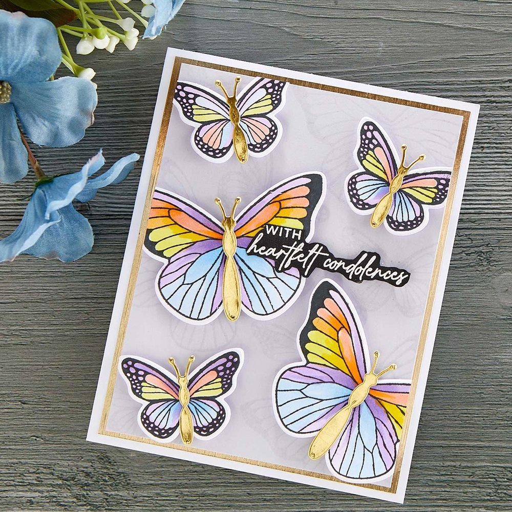 Spellbinders Butterfly Sentiments Clear Stamp (STP-081) (OUTLET) Spellbinders Butterfly Sentiments Clear Stamp (STP-081) (OUTLET)
