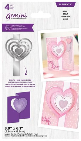 Gemini Swing Card Heart Elements Dies (GEM-MD-ELE-SC-HEA) (DISCONTINUED)