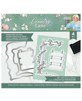 Crafter's Companion Country Lane Stamp & Die Hanging Sign and Vines (S-CLANE-STD-HSAV) (OUTLET)