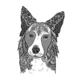 Crafty Individuals Happy Collie Unmounted Rubber Stamps (CI-594) (OUTLET)
