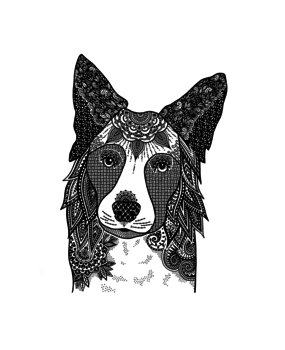 Crafty Individuals Happy Collie Unmounted Rubber Stamps (CI-594) (OUTLET)
