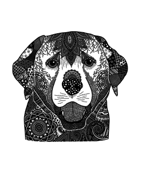 Crafty Individuals Happy Labrador Unmounted Rubber Stamps (CI-593) (OUTLET)