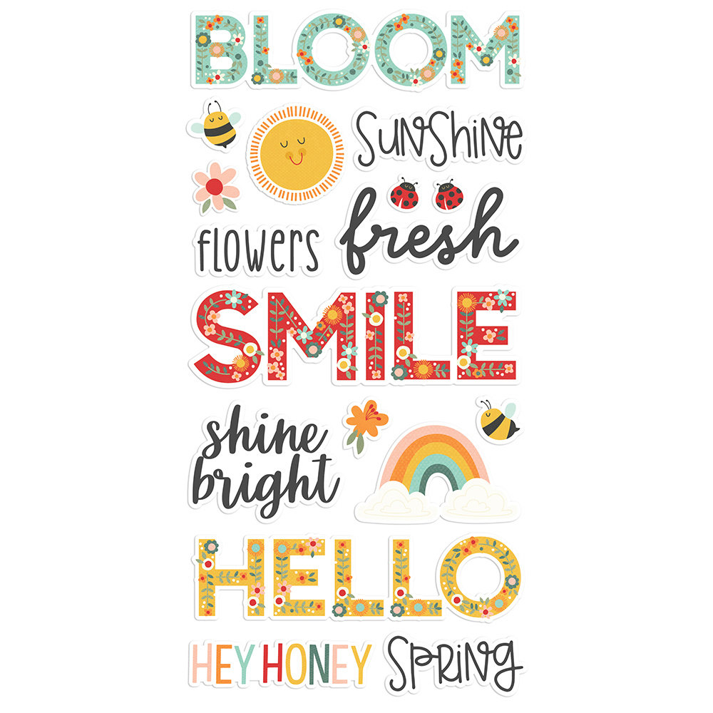 Simple Stories Full Bloom Foam Stickers (17021) (DISCONTINUED)
