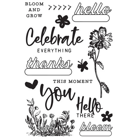 Simple Stories Simple Vintage Indigo Garden Clear Stamps (17120) (DISCONTINUED)