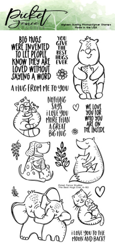 Picket Fence Studios The Best Hugs Ever 4x8 Inch Clear Stamps (A-162) (OUTLET) Picket Fence Studios The Best Hugs Ever 4x8 Inch Clear Stamps (A-162) (OUTLET)