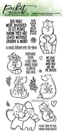 Picket Fence Studios The Best Hugs Ever 4x8 Inch Clear Stamps (A-162) (OUTLET) Picket Fence Studios The Best Hugs Ever 4x8 Inch Clear Stamps (A-162) (OUTLET)