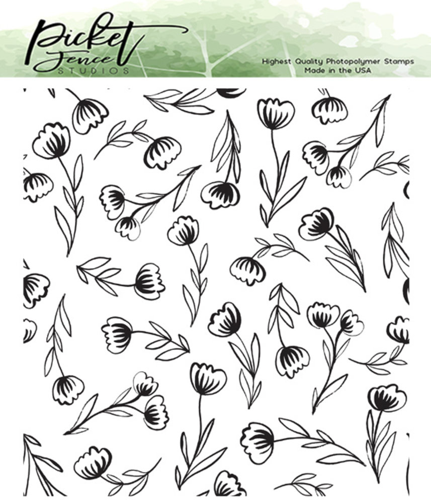 Picket Fence Studios Blossoms 4x4 Inch Clear Stamps (F-169) (OUTLET)