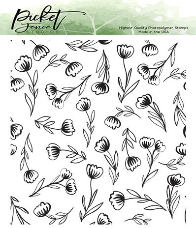 Picket Fence Studios Blossoms 4x4 Inch Clear Stamps (F-169) (OUTLET)