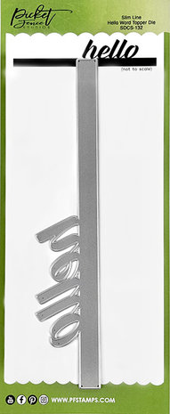 Picket Fence Studios Slim Line Hello Word 4x10 Inch Topper Dies (SDCS-132) (OUTLET) Picket Fence Studios Slim Line Hello Word 4x10 Inch Topper Dies (SDCS-132) (OUTLET)