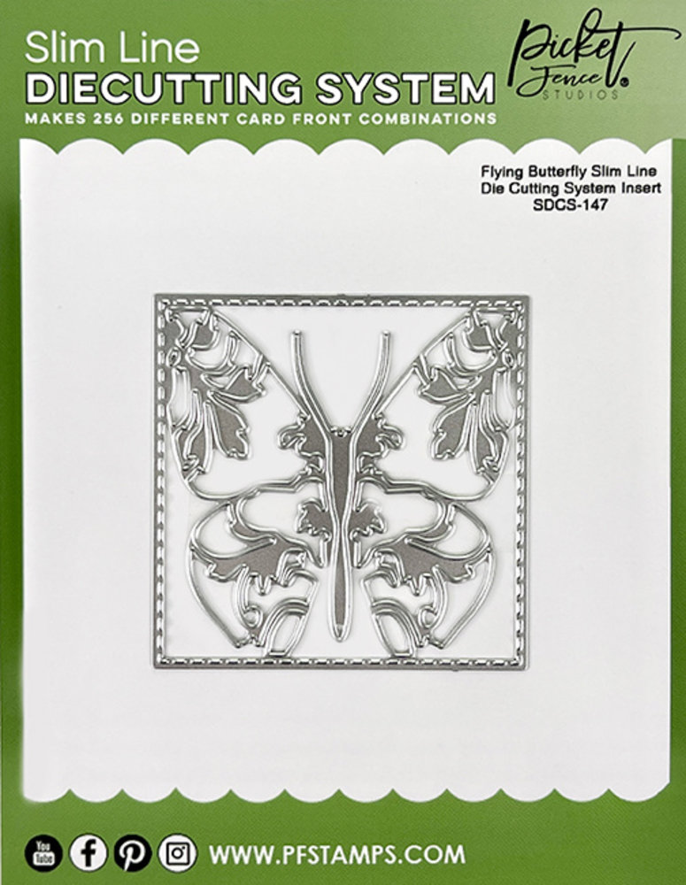Picket Fence Studios Flying Butterfly Slim Line 4x4 Inch Die Cutting System Insert (SDCS-147) (OUTLET) Picket Fence Studios Flying Butterfly Slim Line 4x4 Inch Die Cutting System Insert (SDCS-147) (OUTLET)
