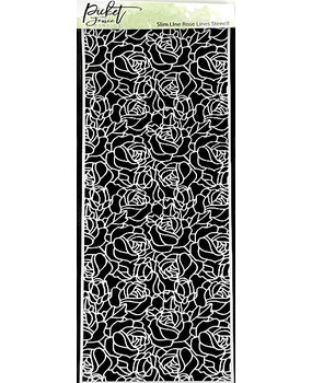 Picket Fence Studios Slim Line Rose Lines 4x10 Inch Stencil (SC-301) (OUTLET)