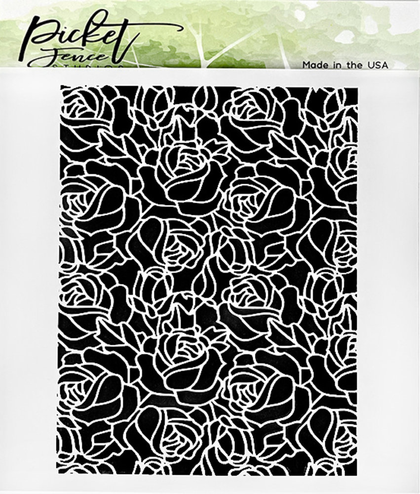 Picket Fence Studios Rose Lines 6x6 Inch Stencil (SC-298) (OUTLET) Picket Fence Studios Rose Lines 6x6 Inch Stencil (SC-298) (OUTLET)