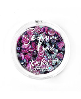 Picket Fence Studios Fuchsia Bottlecap Flowers Sequin Mix (SQ-153) (OUTLET)