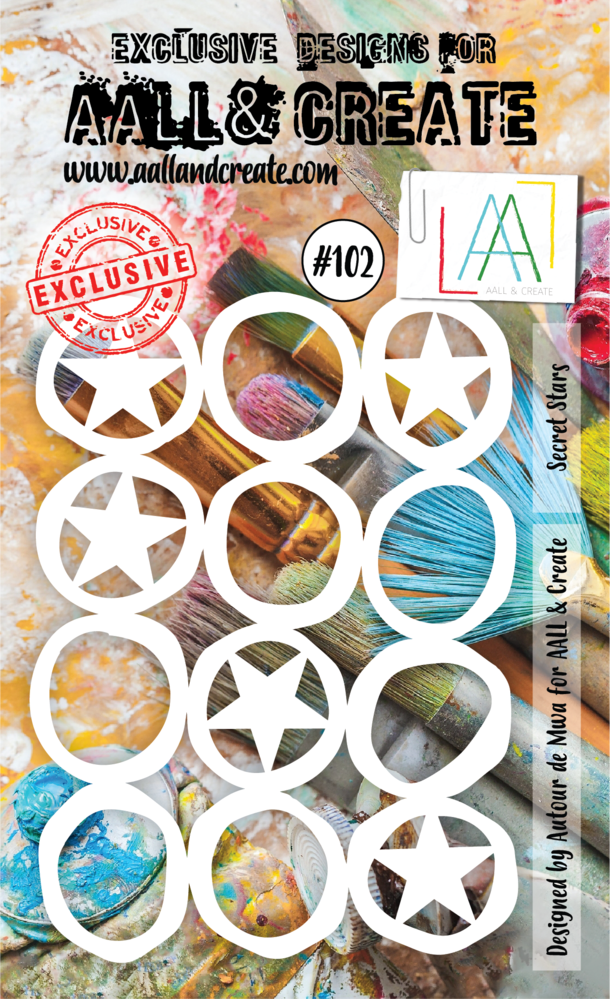 Aall and Create Stencil A6 Secret Stars (AALL-PC-102) (DISCONTINUED) Aall and Create Stencil A6 Secret Stars (AALL-PC-102) (DISCONTINUED)