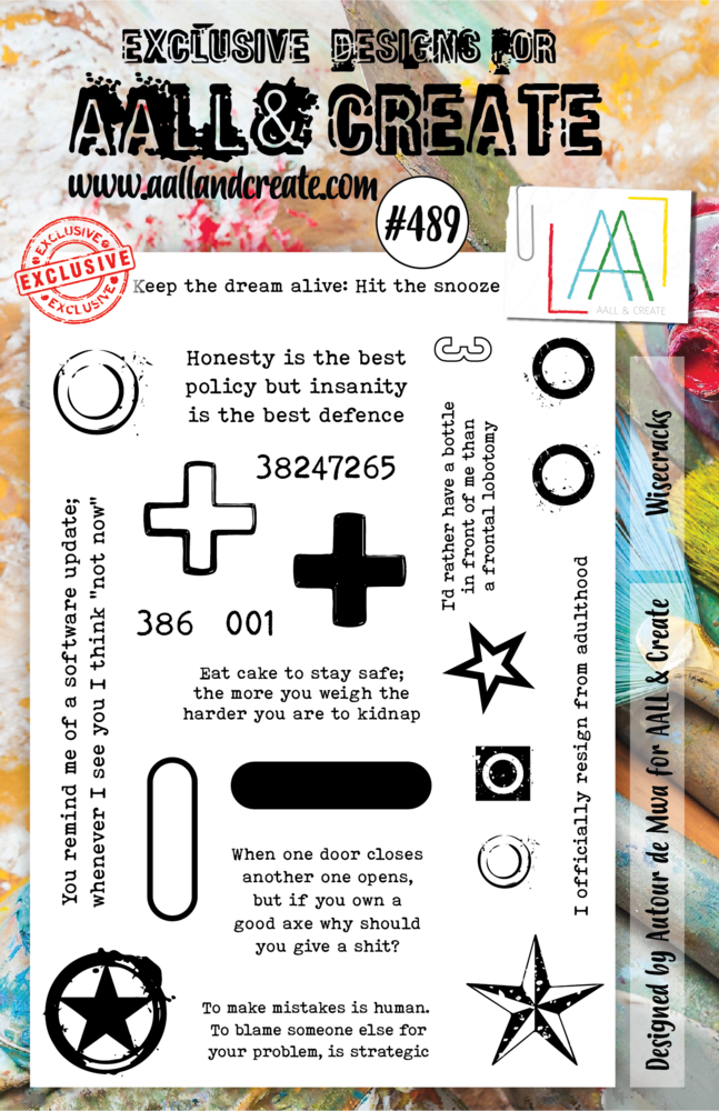 Aall and Create Stamp Set A5 Wisecracks (AALL-TP-489) (DISCONTINUED) Aall and Create Stamp Set A5 Wisecracks (AALL-TP-489) (DISCONTINUED)