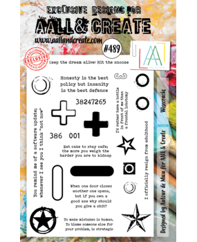 Aall and Create Stamp Set A5 Wisecracks (AALL-TP-489) (DISCONTINUED) Aall and Create Stamp Set A5 Wisecracks (AALL-TP-489) (DISCONTINUED)