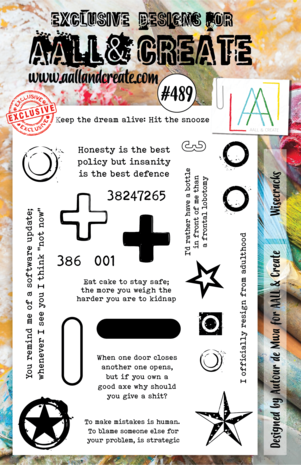 Aall and Create Stamp Set A5 Wisecracks (AALL-TP-489) (DISCONTINUED) Aall and Create Stamp Set A5 Wisecracks (AALL-TP-489) (DISCONTINUED)