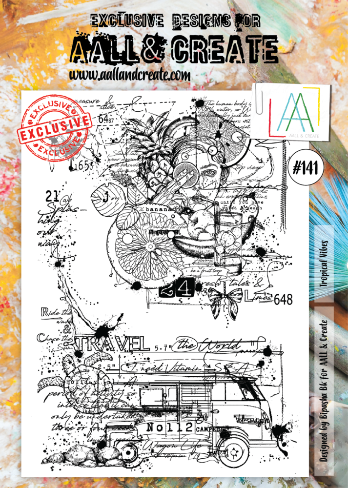 Aall and Create Stamp Set A4 Tropical Vibes (AALL-TP-141) (DISCONTINUED) Aall and Create Stamp Set A4 Tropical Vibes (AALL-TP-141) (DISCONTINUED)