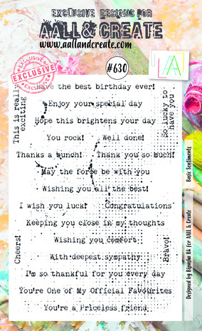 Aall and Create Stamp Set A6 Basic Sentiments (AALL-TP-630) (DISCONTINUED) Aall and Create Stamp Set A6 Basic Sentiments (AALL-TP-630) (DISCONTINUED)