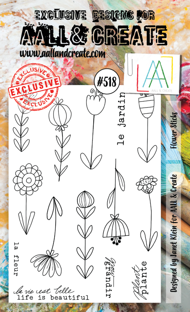 Aall and Create Stamp Set A6 Flower Sticks (AALL-TP-518) (DISCONTINUED) Aall and Create Stamp Set A6 Flower Sticks (AALL-TP-518) (DISCONTINUED)