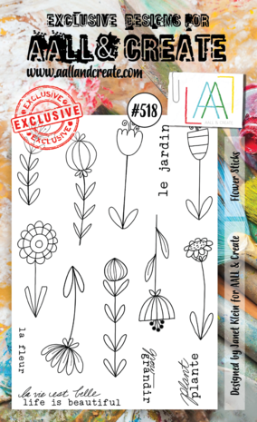 Aall and Create Stamp Set A6 Flower Sticks (AALL-TP-518) (DISCONTINUED) Aall and Create Stamp Set A6 Flower Sticks (AALL-TP-518) (DISCONTINUED)
