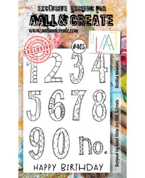 Aall and Create Stamp Set A6 Doodled Numbers (AALL-TP-405) (DISCONTINUED) Aall and Create Stamp Set A6 Doodled Numbers (AALL-TP-405) (DISCONTINUED)