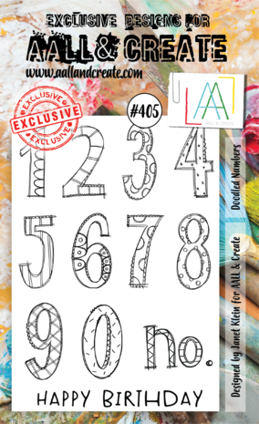 Aall and Create Stamp Set A6 Doodled Numbers (AALL-TP-405) (DISCONTINUED) Aall and Create Stamp Set A6 Doodled Numbers (AALL-TP-405) (DISCONTINUED)