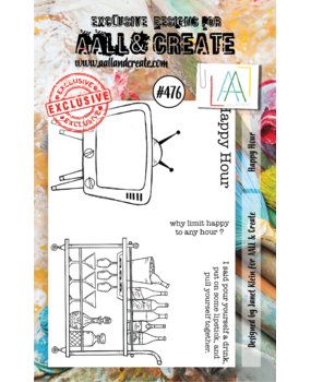 Aall and Create Stamp Set A7 Happy Hour (AALL-TP-476) (DISCONTINUED)