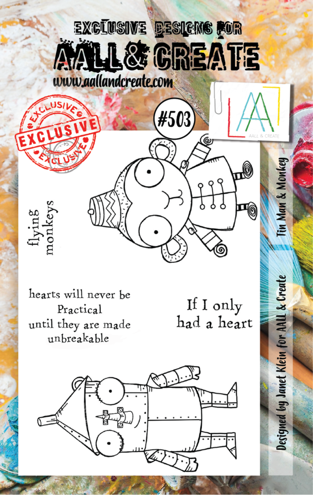 Aall and Create Stamp Set A7 Tin Man & Monkey (AALL-TP-503) (DISCONTINUED)