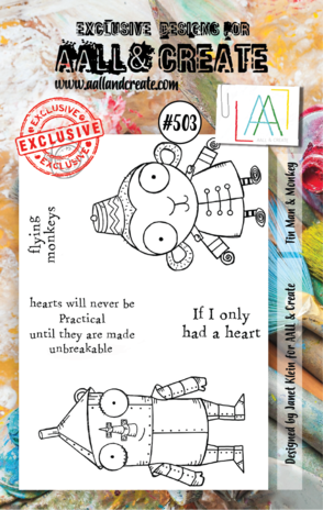 Aall and Create Stamp Set A7 Tin Man & Monkey (AALL-TP-503) (DISCONTINUED)