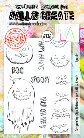Aall and Create Stamp Set A6 Spooks (AALL-TP-136) (DISCONTINUED)
