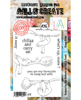 Aall and Create Stamp Set A6 Sleepy Sloths (AALL-TP-215) (DISCONTINUED)