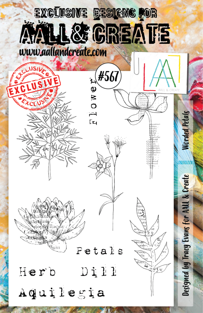 Aall and Create Stamp Set A5 Worded Petals (AALL-TP-567) (DISCONTINUED) Aall and Create Stamp Set A5 Worded Petals (AALL-TP-567) (DISCONTINUED)