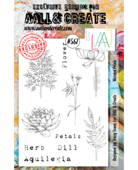 Aall and Create Stamp Set A5 Worded Petals (AALL-TP-567) (DISCONTINUED)