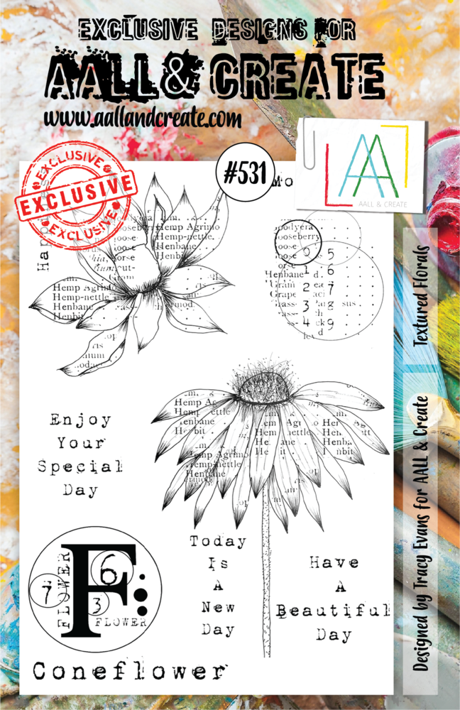 Aall and Create Stamp Set A5 Textured Florals (AALL-TP-531) (DISCONTINUED) Aall and Create Stamp Set A5 Textured Florals (AALL-TP-531) (DISCONTINUED)